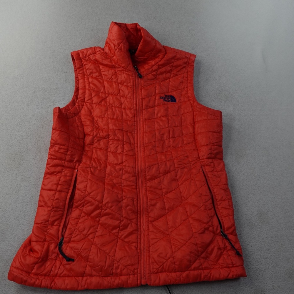 The North Face Thermoball Vest Womens Small Orange Insulated Packable Hiking